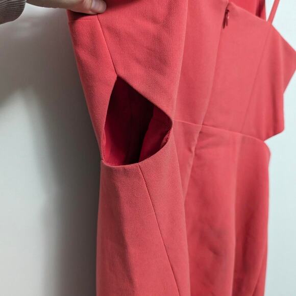 French connection size 6 spaghetti strap pink/salmon mini dress - Picture 3 of 5